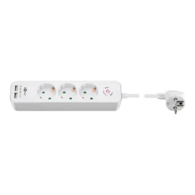 41264 3-Way Power Strip with Switch and USB  |  Sockets quantity 3