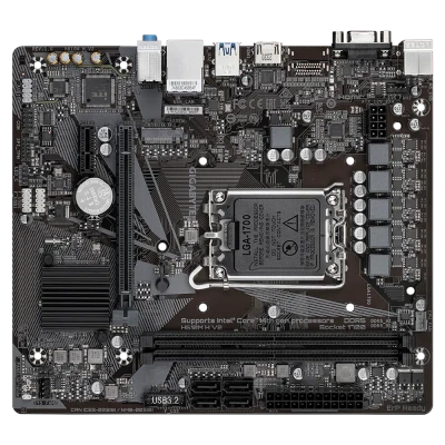 Gigabyte  |  H610M H V2 G1.0  |  Procesora ģimene Intel  |  Procesora ligzda LGA1700  |  DDR5  |  Atbalstītās cietā diska saskarnes M.2, SATA  |  SATA savienotāju skaits 4