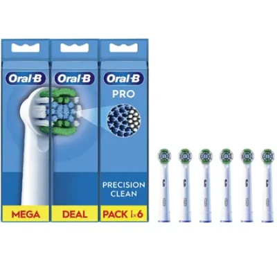 Oral-B  |  Precision Clean Brush Set  |  EB20RX-6  |  Heads  |  For adults  |  Number of brush heads included 6  |  White