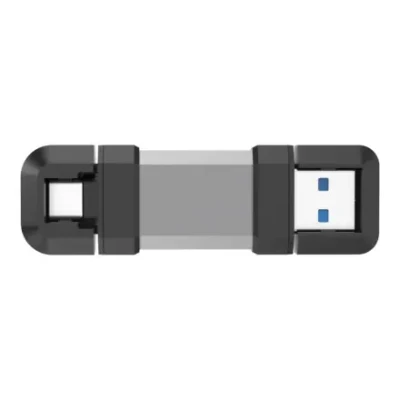 Silicon Power Dual USB Drive  |  Mobile C51  |  128 GB  |  USB Type-A and USB Type-C  |  Silver