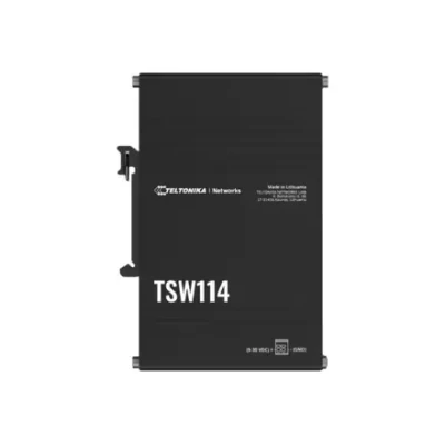 Телтоника DIN-рейка переключатель  |  TSW114  |  Неуправляемый  |  Настенный монтаж  |  Количество портов Gigabit Ethernet (медный) 5  |  Тип источника питания 2-контактный промышленный DC разъем