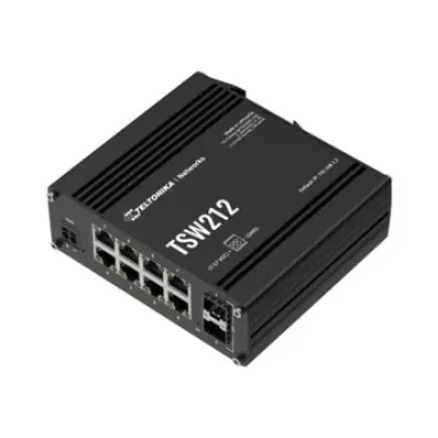 Teltonika Switch, 8 ports  |  TSW212  |  L2 managed  |  Wall-mountable  |  SFP ports quantity 2