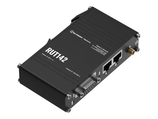 Teltonika  |  RUT142  |  Router  |  Wi-Fi 4  |  2.4 GHz  |  DIN Rail  |  RS232  |  2× Fast Ethernet RJ-45