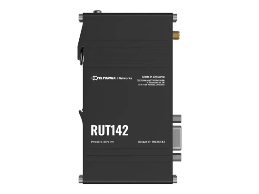 Teltonika  |  RUT142  |  Router  |  Wi-Fi 4  |  2.4 GHz  |  DIN Rail  |  RS232  |  2× Fast Ethernet RJ-45