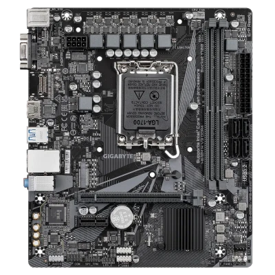 Gigabyte  |  H610M H V3 DDR4  |  Processor family Intel  |  Processor socket LGA1700  |  DDR4 DIMM  |  Supported hard disk drive interfaces M.2, SATA  |  Number of SATA connectors 4