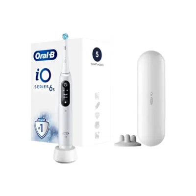 Oral-B Elektriskā zobu birste  |  iO6  |  Uzlādējama  |  Pieaugušajiem  |  Iekļauto zobu birstu galviņu skaits 1  |  Zobu tīrīšanas režīmu skaits 5  |  Balts