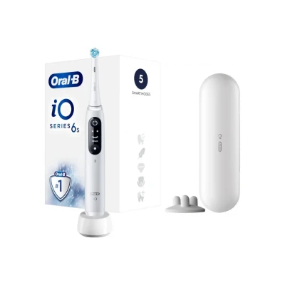 Oral-B Elektriskā zobu birste  |  iO6  |  Uzlādējama  |  Pieaugušajiem  |  Iekļauto zobu birstu galviņu skaits 1  |  Zobu tīrīšanas režīmu skaits 5  |  Balts