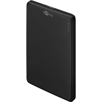Goobay Magnetic Wireless Power Bank  |  70182  |  5000 mAh  |  USB-C  |  Black
