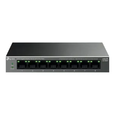 TP-LINK  |  8-Port Gigabit Desktop Switch with 8-Port PoE+  |  LS108GP  |  Unmanaged  |  Desktop