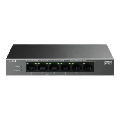 TP-LINK  |  6-Port 10 / 100 Mbps Desktop Switch with 4-Port PoE  |  LS106LP  |  Unmanaged  |  Desktop