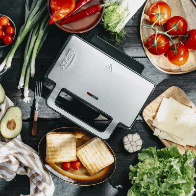 Adler Sandwich maker 2 in 1  |  AD 3073  |  1000 W  |  Number of plates 2  |  Stainless Steel / Black