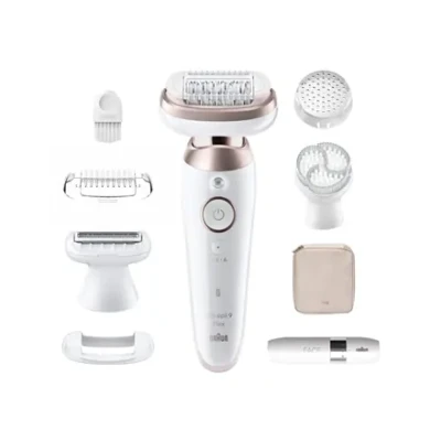 Braun epilators  |  SES9-360 Silk épil 9 Flex 3D  |  Darbības laiks (maks.) 50 min  |  Jaudas līmeņu skaits 1  |  Mitrs un sauss  |  Balts / Rozā