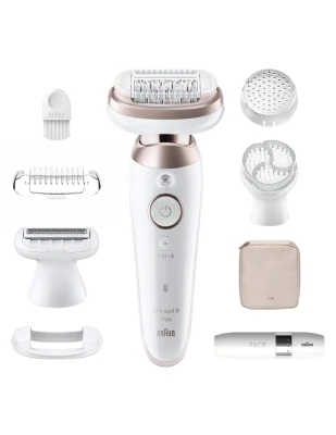 Braun epilators  |  SES9-360 Silk épil 9 Flex 3D  |  Darbības laiks (maks.) 50 min  |  Jaudas līmeņu skaits 1  |  Mitrs un sauss  |  Balts / Rozā