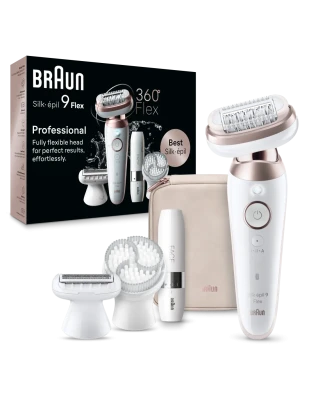 Braun epilators  |  SES9-360 Silk épil 9 Flex 3D  |  Darbības laiks (maks.) 50 min  |  Jaudas līmeņu skaits 1  |  Mitrs un sauss  |  Balts / Rozā