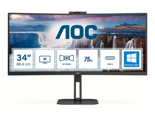 AOC  |  CU34V5CW / BK  |  34 "  |  VA  |  21:9  |  100 Гц  |  4 мс  |  3440 x 1440 пикселей  |  Количество портов HDMI 1