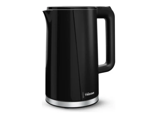 Tristar Double Walled Kettle  |  WK-3407  |  Electric  |  2200 W  |  1.7 L  |  Plastic  |  360° rotational base  |  Black