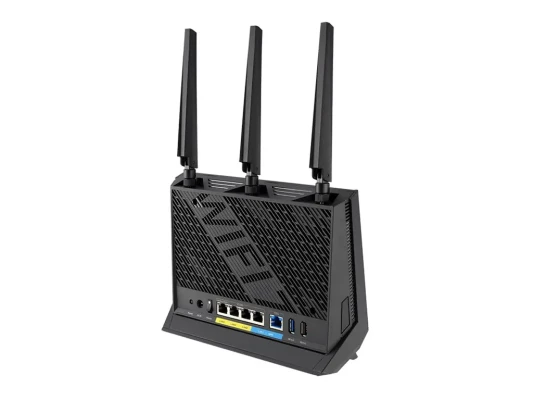 Wireless Wifi 7 Dual Band Gigabit Router  |  RT-BE86U  |  802.11be  |  6800 Mbit / s  |  Ethernet LAN (RJ-45) ports 5  |  Mesh Support Yes  |  MU-MiMO No  |  4G / 5G  |  Antenna type External / Internal  |  2