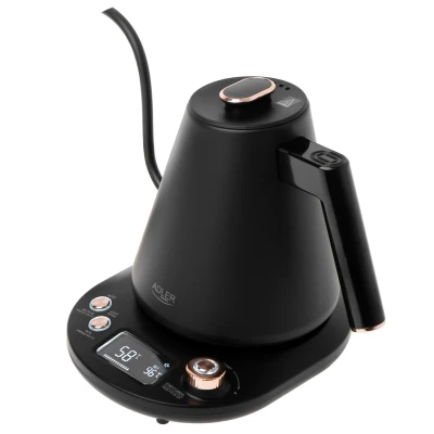 Adler Kettle  |  AD 1349  |  Electric  |  1100 W  |  1 L  |  Stainless steel  |  360° rotational base  |  Black / Gold