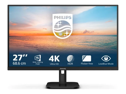 Philips  |  27E1N1800A / 00  |  27 "  |  IPS  |  16:9  |  60 Гц  |  4 мс  |  3840 x 2160 пикселей  |  350 кд / м²  |  Количество HDMI портов 2  |  Черный