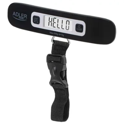 Adler  |  Travel Luggage Scale  |  AD 8190  |  Maximum weight (capacity) 50 kg  |  Accuracy 10 g  |  Black