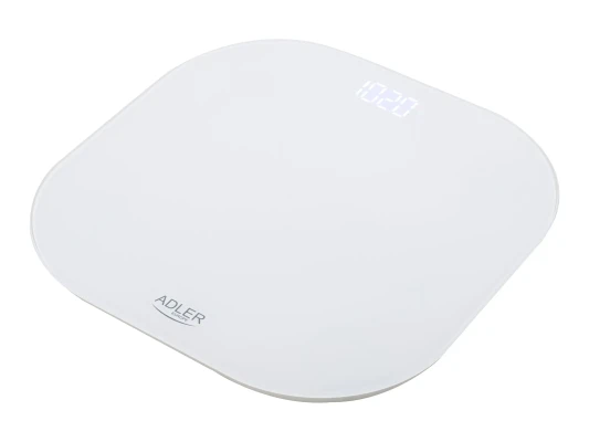 Adler vannas istabas svari  |  AD 8188  |  Maksimālais svars (ietilpība) 180 kg  |  Precizitāte 100 g  |  Balts