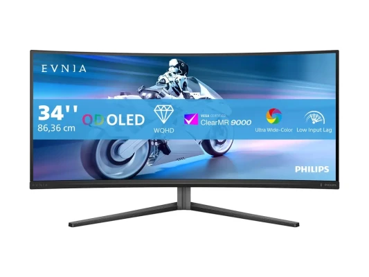 Philips  |  34M2C6500 / 00 Evnia 6000  |  34"  |  LED  |  WQHD  |  21:9  |  175 Гц  |  0.03 мс  |  3440 x 1440 пикселей  |  Количество HDMI портов 2