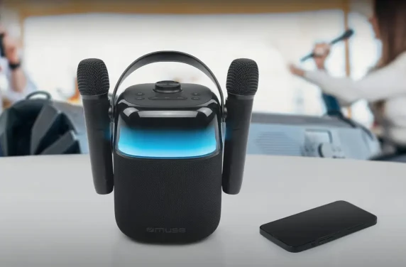 Muse Караоке-колонка  |  M-530 KA  |  30 Вт  |  Bluetooth  |  Черная  |  Портативная  |  Беспроводное соединение
