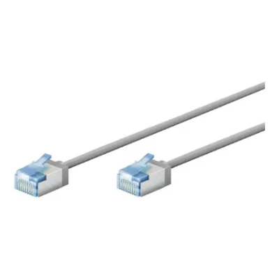 Goobay 74304 Ultra-Flexible CAT 6A Patch Cable, Slim, U / UTP, 0.15 m, Grey  |  Goobay