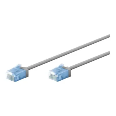 Goobay 74219 Ultra-Flexible CAT 6A Patch Cable, Slim, U / UTP, 0,15 m, Grey  |  Goobay