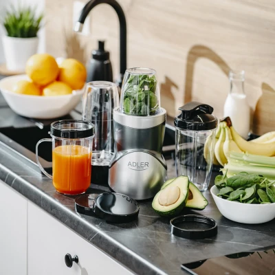 Adler Blender Smoothie Set  |  AD 4084  |  Tabletop  |  1200 W  |  Jar material BPA-Free  |  Jar capacity 0.3+0.5+0.5+0.7 L  |  Ice crushing  |  Stainless Steel