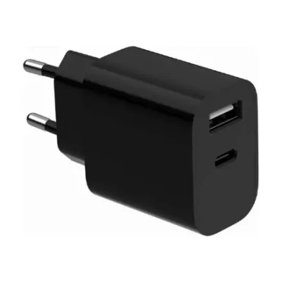Gembird 2-port universal USB charger (A+C), 2.4 A  |  TA-UC-2AC12-01-BK