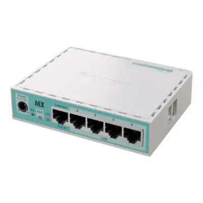 MikroTik RouterBOARD hEX  |  E50UG  |  10 / 100 / 1000 Mbit / s  |  Ethernet LAN (RJ-45) ports 5  |  Mesh Support No  |  MU-MiMO No  |  No mobile broadband