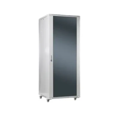 SOMI Networks  |  37U, 19″ Freestanding Cabinet  |  37U-60 / 60NAC  |  Gray  |  Max Load 800kg; Removable and Lockable Side Panels; Glass Doors; Unassembled  |  Depth: 60 cm