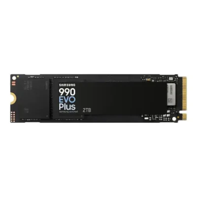 Samsung SSD  |  990 EVO Plus  |  2000 GB  |  SSD forma M.2 2280  |  Cietā diska interfeiss NVMe  |  Lasīšanas ātrums 7250 MB / s  |  Rakstīšanas ātrums 6300 MB / s