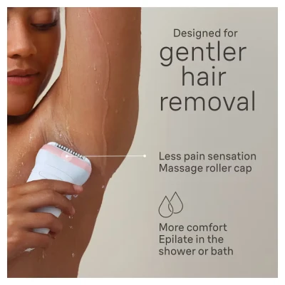 Braun  |  Epilator  |  Silk-épil Series 7 7-060  |  Operating time (max) 40 min  |  Number of power levels 1  |  Wet & Dry  |  White / Pink