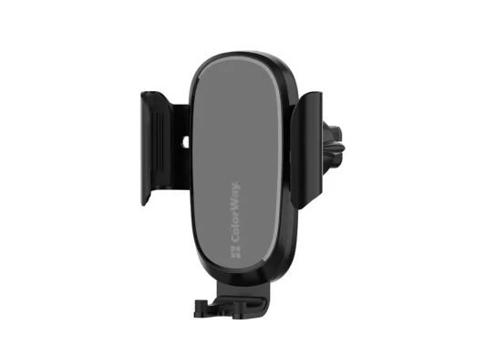 ColorWay  |  Air Vent Car Wireless Charger, 15W  |  CW-CHAW038Q-BK  |  360° swivel to adjust to desired angle; Mounting in the air duct deflector of the car; Screen diagonal from 4" to 6.5" (from 7.3 cm to 9.5 cm wide)