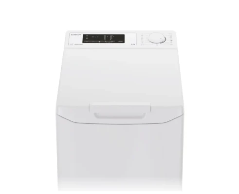 Candy veļas mašīna  |  TCA063D3-S  |  Energoefektivitātes klase C  |  Augšējā ielāde  |  Mazgāšanas jauda 6 kg  |  1000 RPM  |  Dziļums 60 cm  |  Platums 41 cm  |  Displejs  |  Cipari  |  Balts