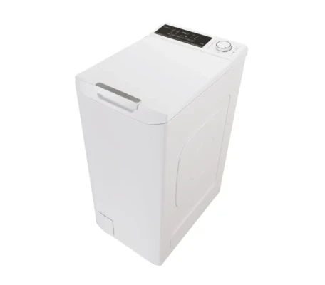 Candy Washing Machine  |  TCA284TM5-S  |  Energy efficiency class A  |  Top loading  |  Washing capacity 8 kg  |  1200 RPM  |  Depth 60 cm  |  Width 41 cm  |  Display  |  Digit  |  White