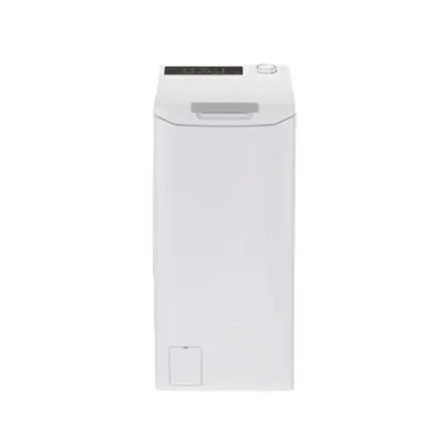 Candy Washing Machine  |  TCA264TM5-S  |  Energy efficiency class A  |  Top loading  |  Washing capacity 6 kg  |  1200 RPM  |  Depth 60 cm  |  Width 41 cm  |  Display  |  Digit  |  White
