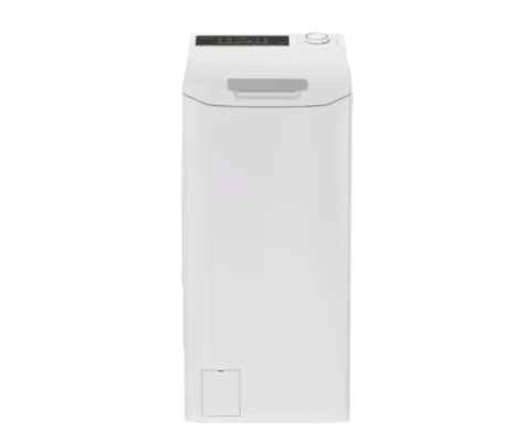 Candy Washing Machine  |  TCA264TM5-S  |  Energy efficiency class A  |  Top loading  |  Washing capacity 6 kg  |  1200 RPM  |  Depth 60 cm  |  Width 41 cm  |  Display  |  Digit  |  White