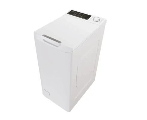 Candy Washing Machine  |  TCA264TM5-S  |  Energy efficiency class A  |  Top loading  |  Washing capacity 6 kg  |  1200 RPM  |  Depth 60 cm  |  Width 41 cm  |  Display  |  Digit  |  White