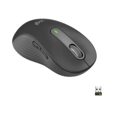Logitech Signature M650 L Kreiso bezvadu pele, RF bezvadu + Bluetooth, 2000 DPI, grafīta krāsa  |  Logitech