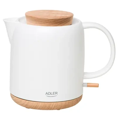 Adler elektriskā tējkanna  |  AD 1304  |  Elektriska  |  1200 W  |  1 L  |  Keramika  |  360° rotējoša pamatne  |  Balta