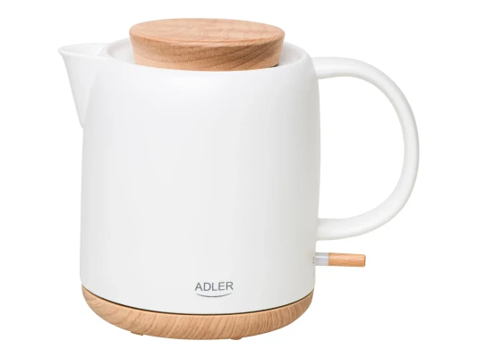 Adler elektriskā tējkanna  |  AD 1304  |  Elektriska  |  1200 W  |  1 L  |  Keramika  |  360° rotējoša pamatne  |  Balta