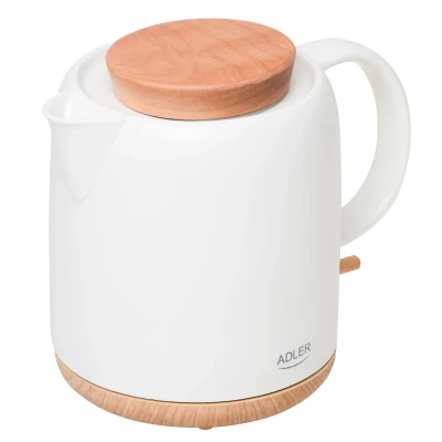 Adler elektriskā tējkanna  |  AD 1304  |  Elektriska  |  1200 W  |  1 L  |  Keramika  |  360° rotējoša pamatne  |  Balta