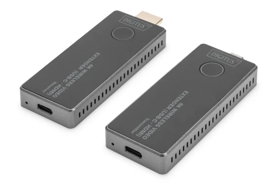 Digitus  |  4K Wireless Video Extender, 30 m (USB-C - HDMI)  |  DS-55324  |  Black / Silver