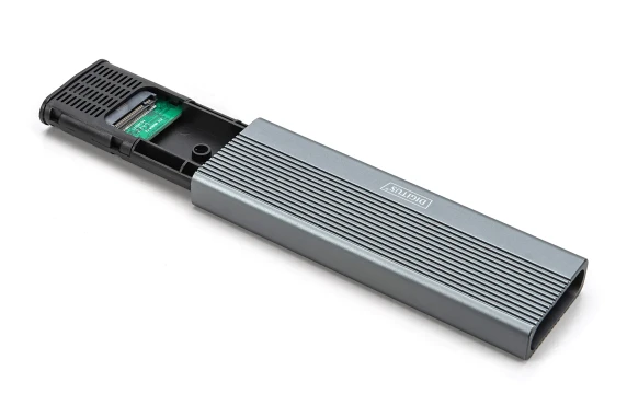 Digitus USB M.2 hard disk enclosure, SSD, external, NVMe + SATA, 10Gbps (NVMe) 6 Gbps (SATA), USB3.1 Gen2  |  DA-71156