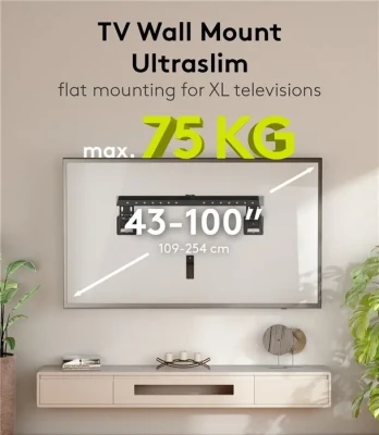 Goobay Wall mount  |  Ultraslim TV Wall Mount Basic FIXED (XL)  |  43-100 "  |  Black