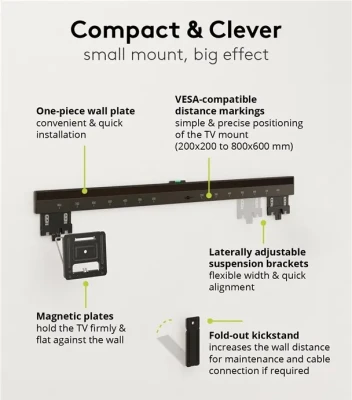 Goobay Wall mount  |  Ultraslim TV Wall Mount Basic FIXED (XL)  |  43-100 "  |  Black