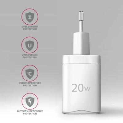 AXAGON Wallcharger 2x port (USB-A + USB-C), 20W  |  ACU-PQ20W